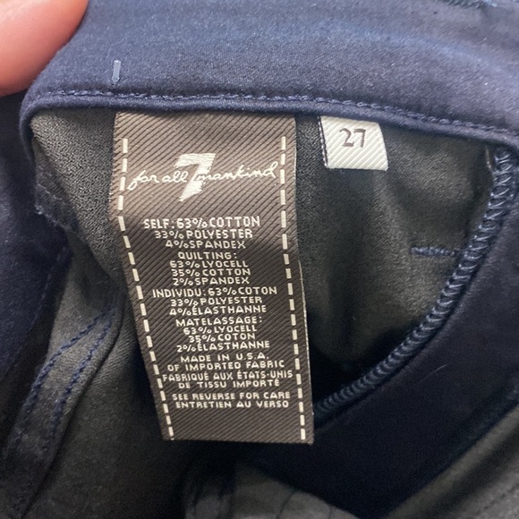 7 for all mankind quilted leather Accent skinny jeans black size 27. NWT. - Picture 12 of 13